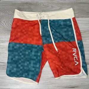 RVCA Stretch Board Shorts 33 Swimwear Surfing Resortwear Vacation Coastal Swim